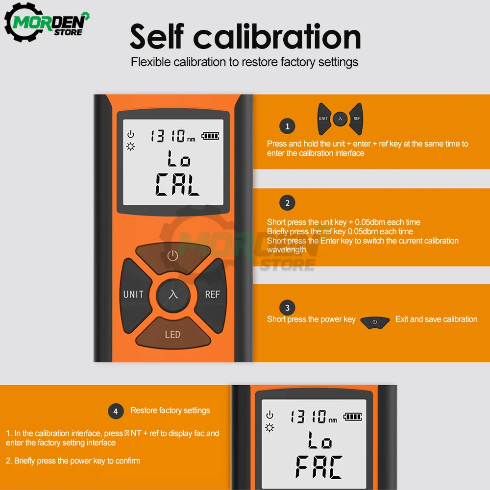 Misuratore di potenza ottica G10 misuratore di potenza a fibra ottica a batteria ricaricabile ad alta precisione con accessori per utensili OPM con luce Flash