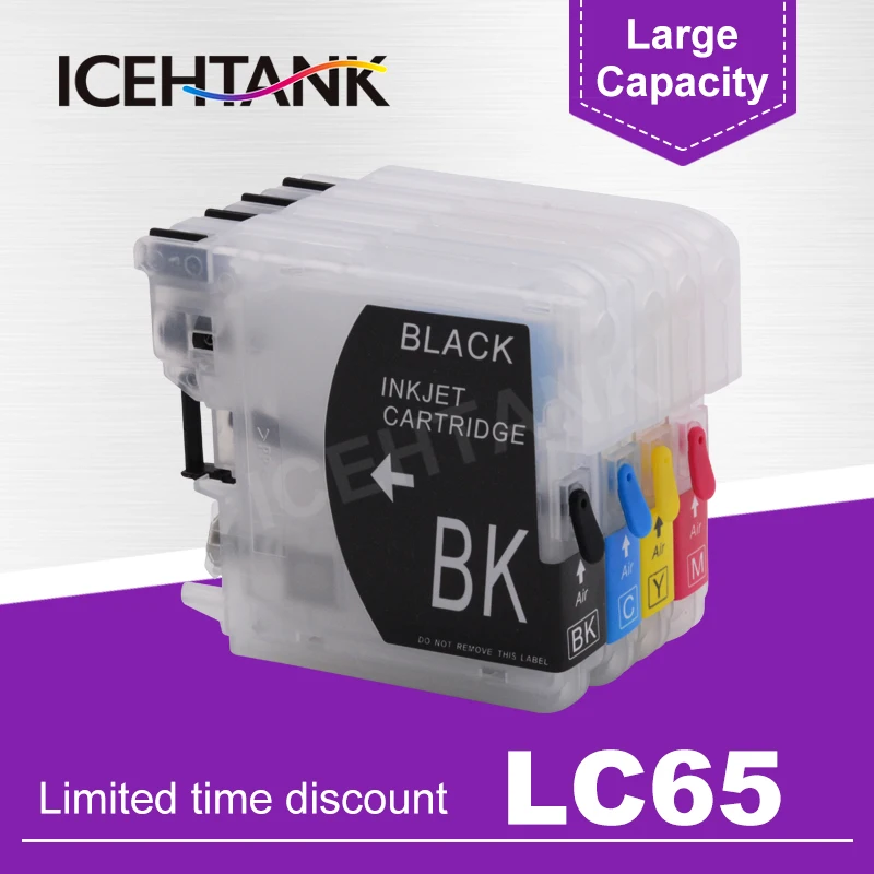 ICEHTANK Printer Ink Cartridges Refillable For Brother LC 11 16 38 61 67 980 990 1100 65 XL DCP 375CW 385C 390CN 395CN 535CN