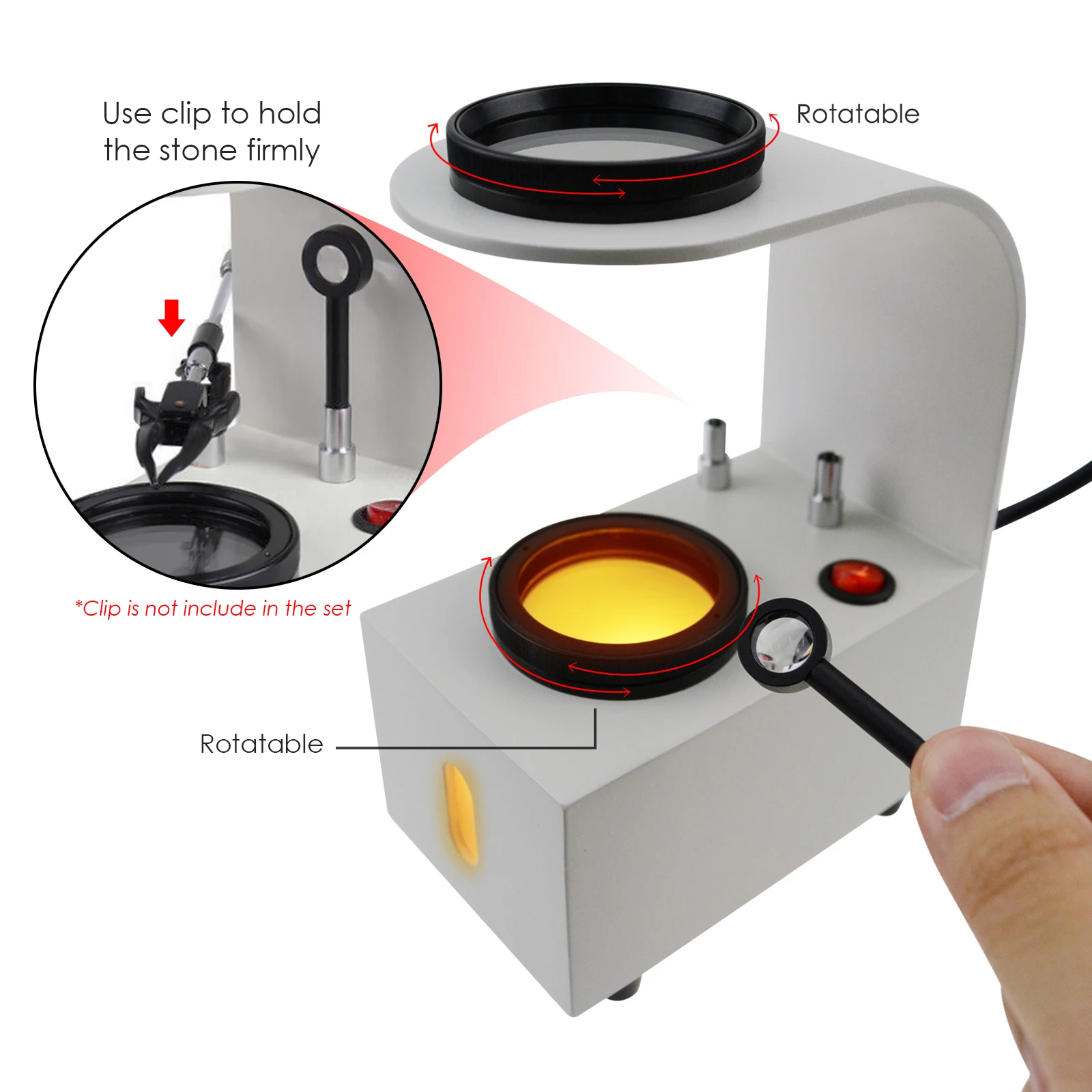 NEW Bench Type / Desktop Polariscope Built-in LED Gemstone + 2 Glass Rotatable Filters