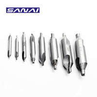 SANAI 8PCS/10PCS Set HSS Combined Center Drill Bit 60 Degree Countersinks Angle 1.0 1.5 2.0 2.5 3.0 3.15 3.5  4.0 5.0 6.0 Metal