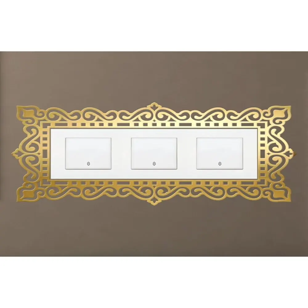 Decorative Plexi electrical Socket Switch Frame 1-2-3 decorative frame socket and switch Gold & silver Decorative Plexi Socket S