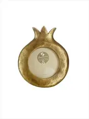 Paşabahçe Decorative Gold Color Metal  Pomegranate  Picture Frame 6,5x6,5 cm