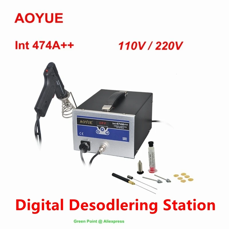 

2022 New Aoyue Int 474A++ Digital Desodlering Station With Built-in Vacuum Pump 110V/220V Desodlering Systems Repair Solder Tool