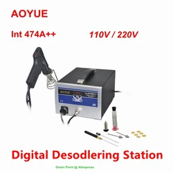 2022 New Aoyue Int 474A++ Digital Desodlering Station With Built-in Vacuum Pump 110V/220V Desodlering Systems Repair Solder Tool