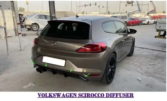 Volkswagen Scirocco 2009-2017 difüzör modelo esportivo difusor acessório do carro universal compatível modificado inserir pára-choques traseiro