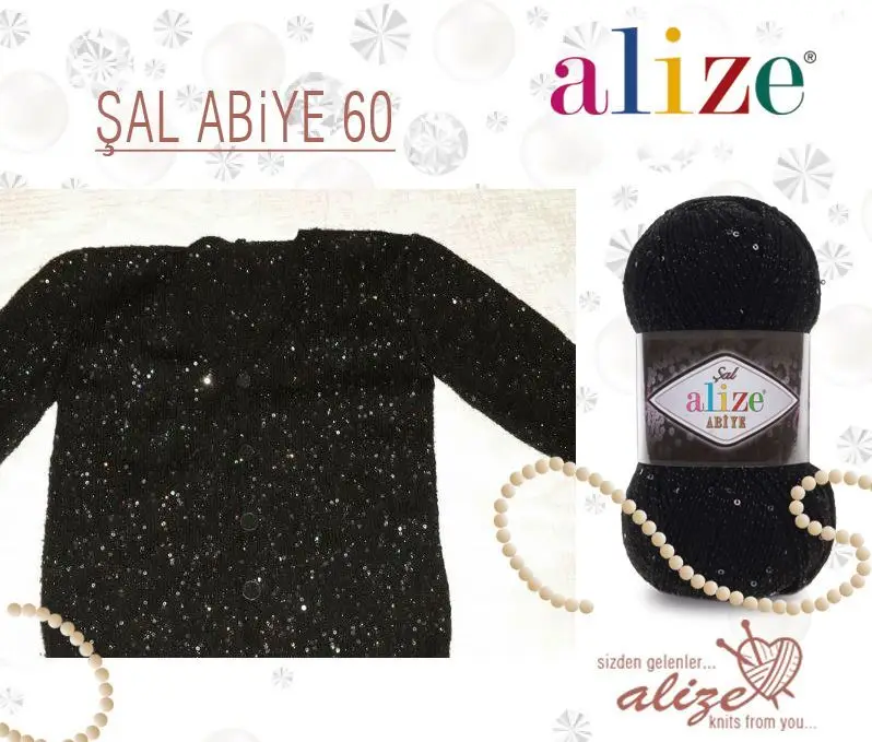 Alize Sal Abiye Ball Hand Knitting Yarn, 100 grams 410 meters, Acrylic, Polyester, Tinsel, Autumn / Winter Season, Knit Sport, Crochet, Clothes, Cardigan, Blouse, Quality, Hobby, Palmie Store , Made In Turkey - DIY