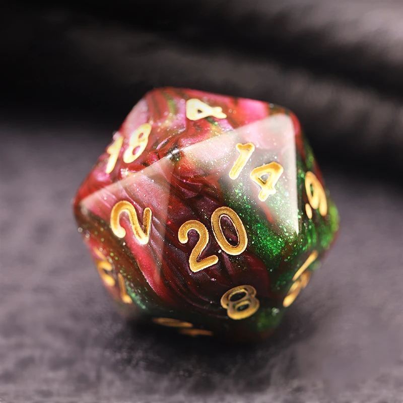 Juego de dados de cielo estrellado rojo y rojo, dados D & D COC D4 D6 D8 D10 D % D12 D20, juegos de mesa DND RPG, 7 piezas por juego