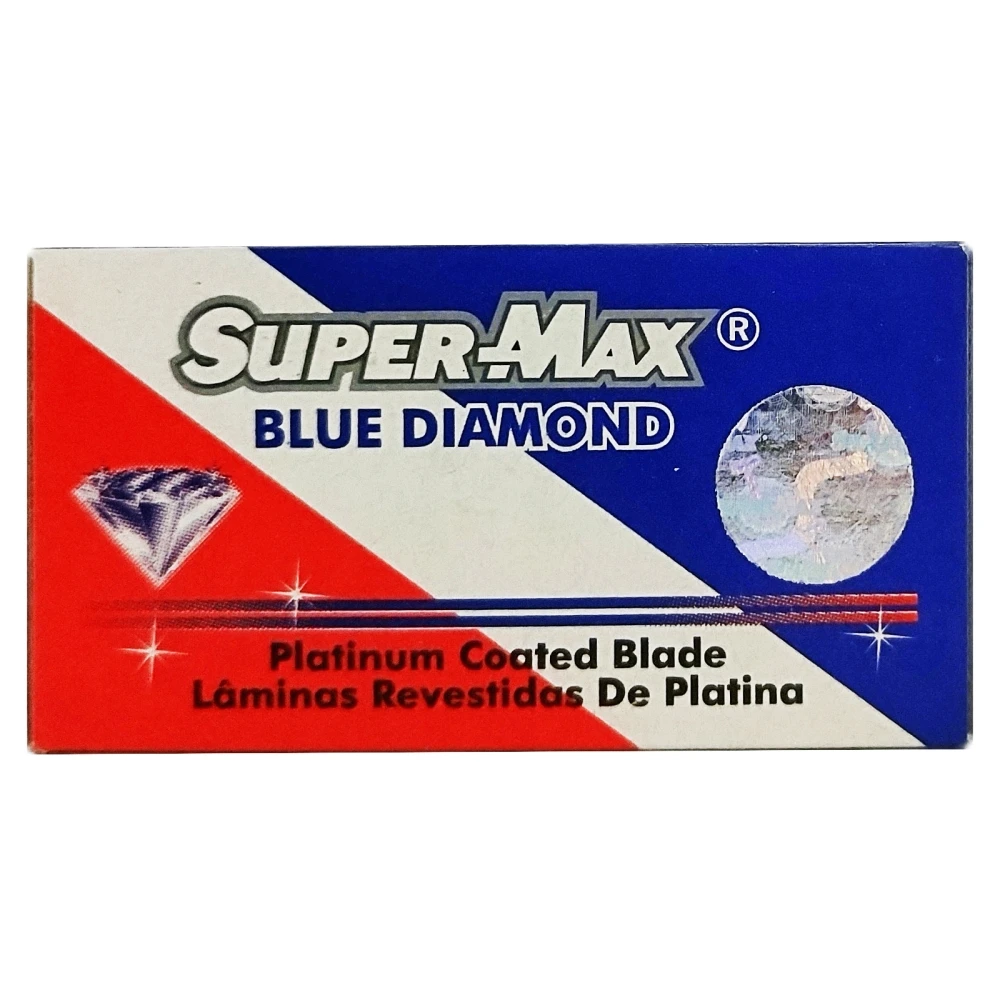 Super Max Blue Diamond Platinum Coated Double Edge Razor Blades 100 PCS SuperMax