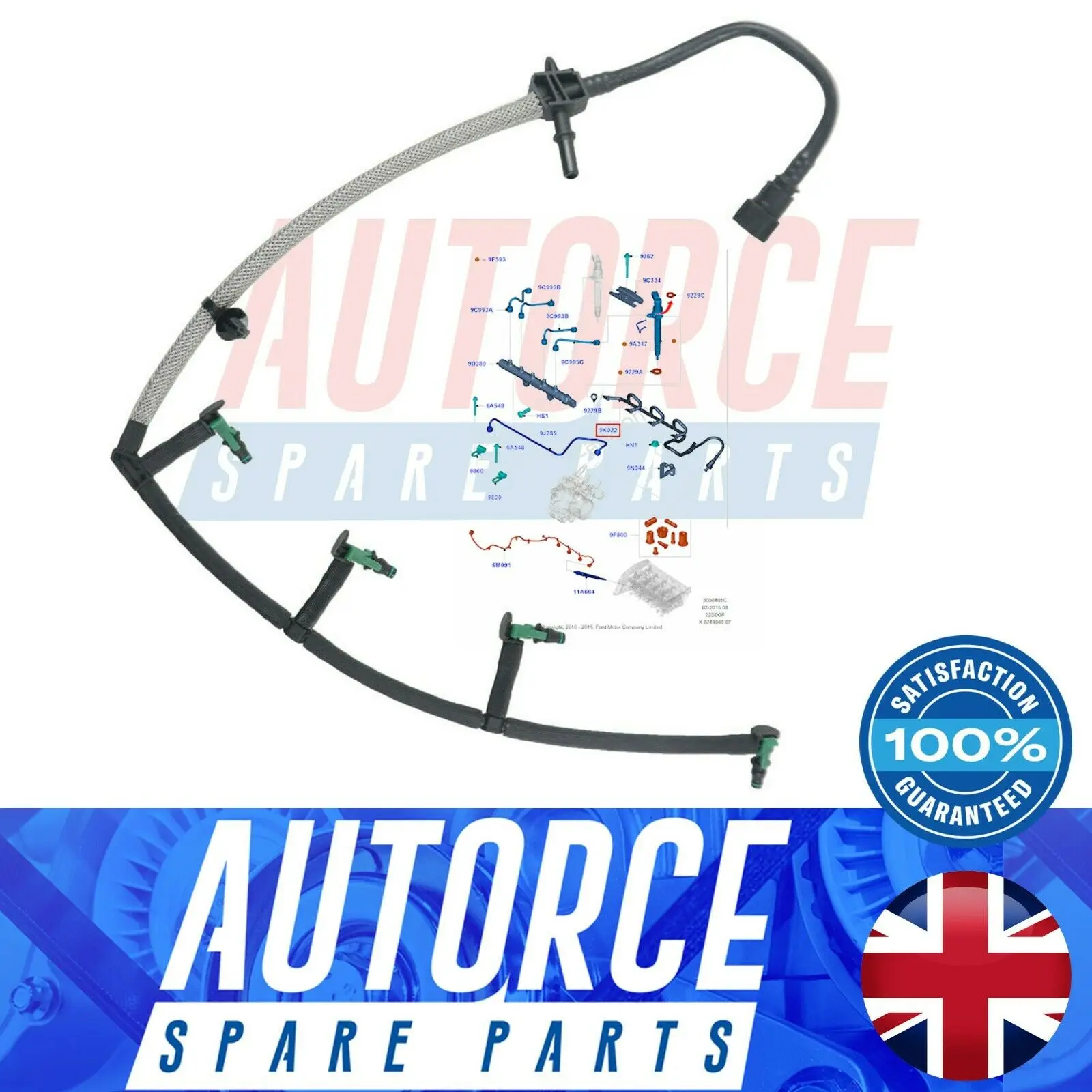 FOR FORD TRANSIT MK7 MK8 CUSTOM 2.2 TDCI INJECTOR DIESEL FUEL LEAK OFF PIPE -FITS- BK2Q 9K022 AF , 1761934