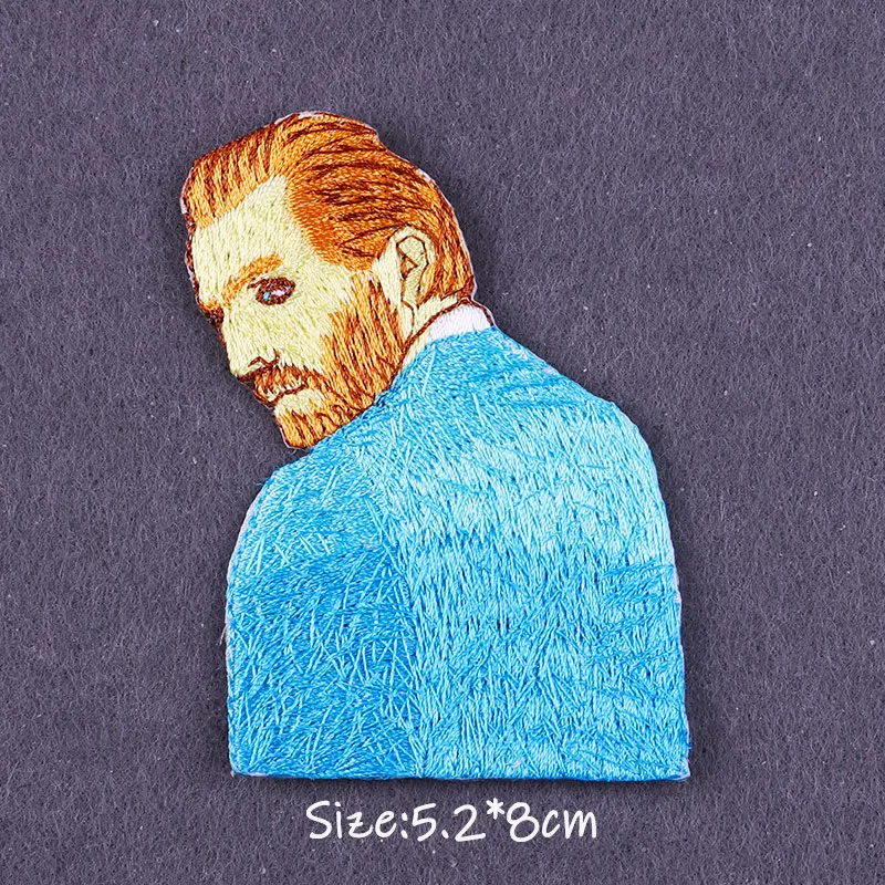 Landscape Painting Iron On Embroidered Patches For Clothing DIY Van Gogh Patch On Clothes For Jacket Stripe Badge Accessories