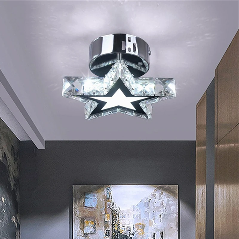 K9 Crystal Led Modern Ceiling Lamp Chandelier Bedroom Indoor Pendant Lighting Star Room Pendant Lustre Hotel Home Decor Aisle