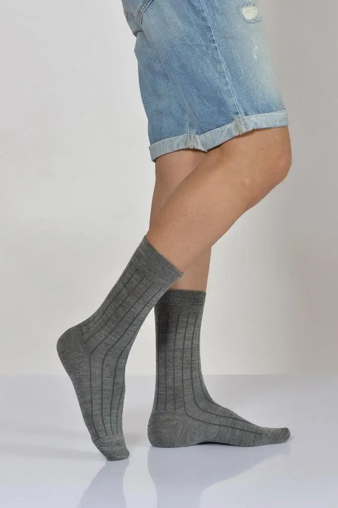 Idilfashion Male Derbili Wool Socket Stocking-Light Gray-E-ART215 (3'LÜ PACKAGE)