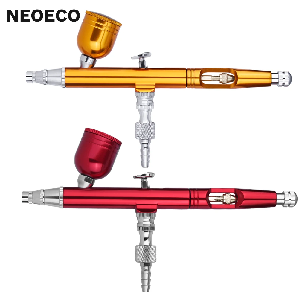 Airbrush Werkzeug Dual Action Schwerkraft Feed 0,3mm Düse Spritzpistole Kuchen Dekorieren Pinsel Für Make-Up Nagel Maniküre Tatoo Farbe stroh – Detail 2