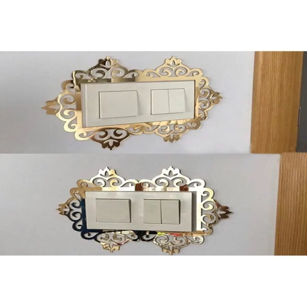 Decorative Plexi electrical Socket Switch Frame 1-2-3 decorative frame socket and switch Gold & silver Decorative Plexi Socket S