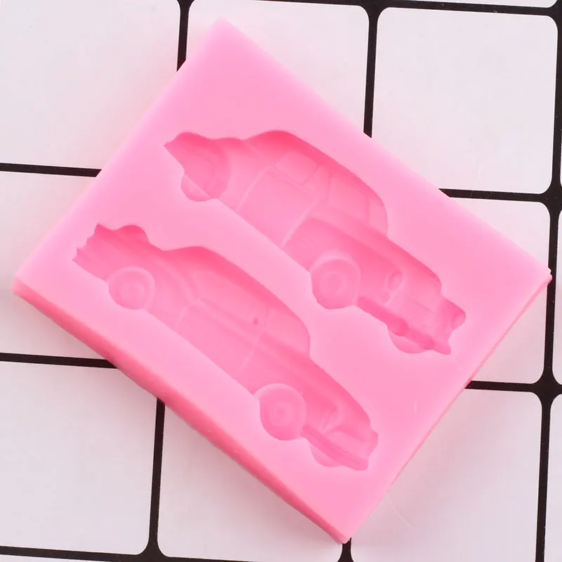 Baby Toy Car Silicone Molds Cupcake Topper Fondant Mold DIY Party Cake Decorating Tools Resin Clay Candy Chocolate Gumpaste Mold