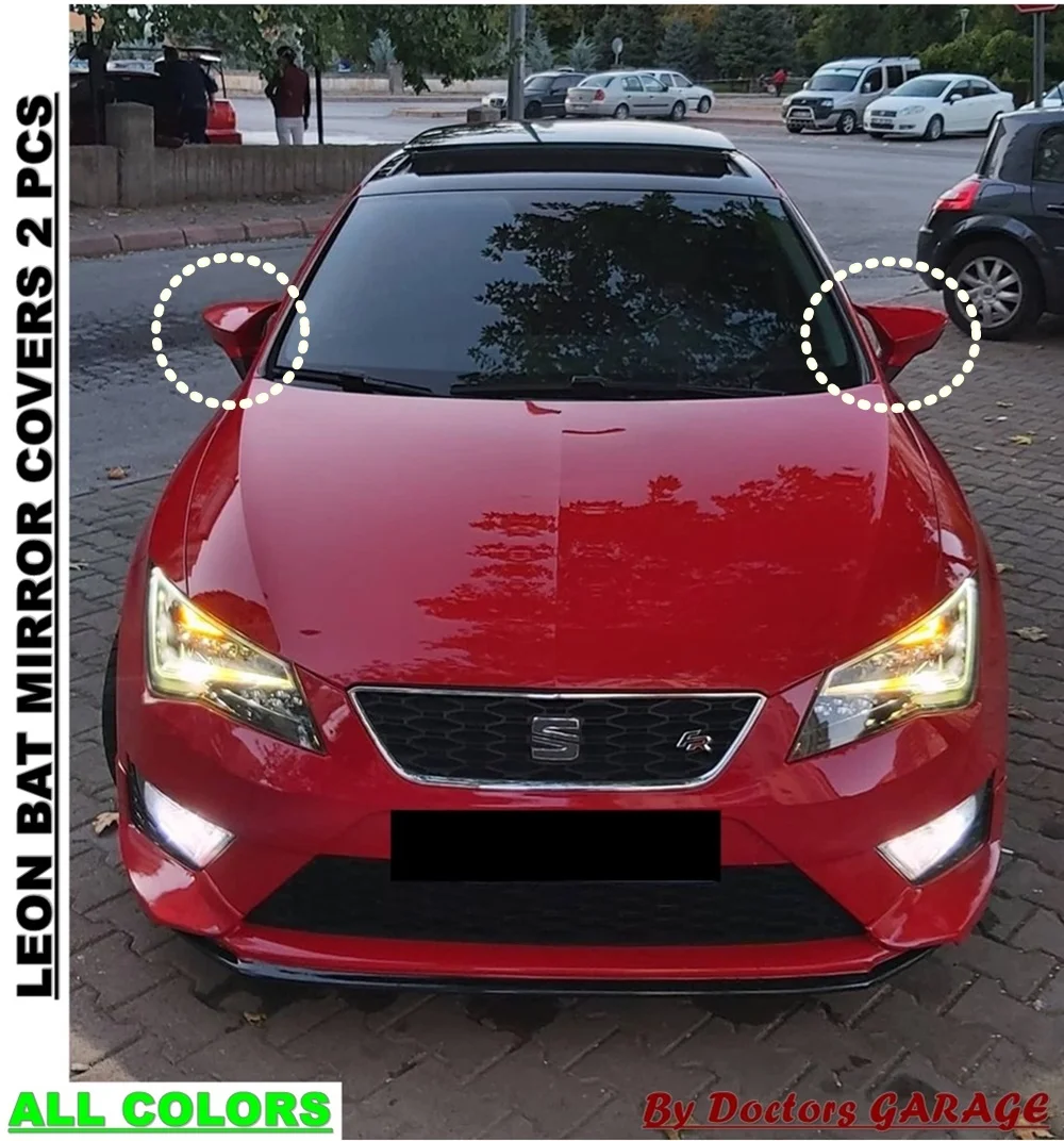 Red White For Seat Leon Mk3-3.5 5F FR-Cupra Mirror Cover 2012 2013 2014 2015 2016 2017 2018 2019 Auto Accessory Car Rear  Side