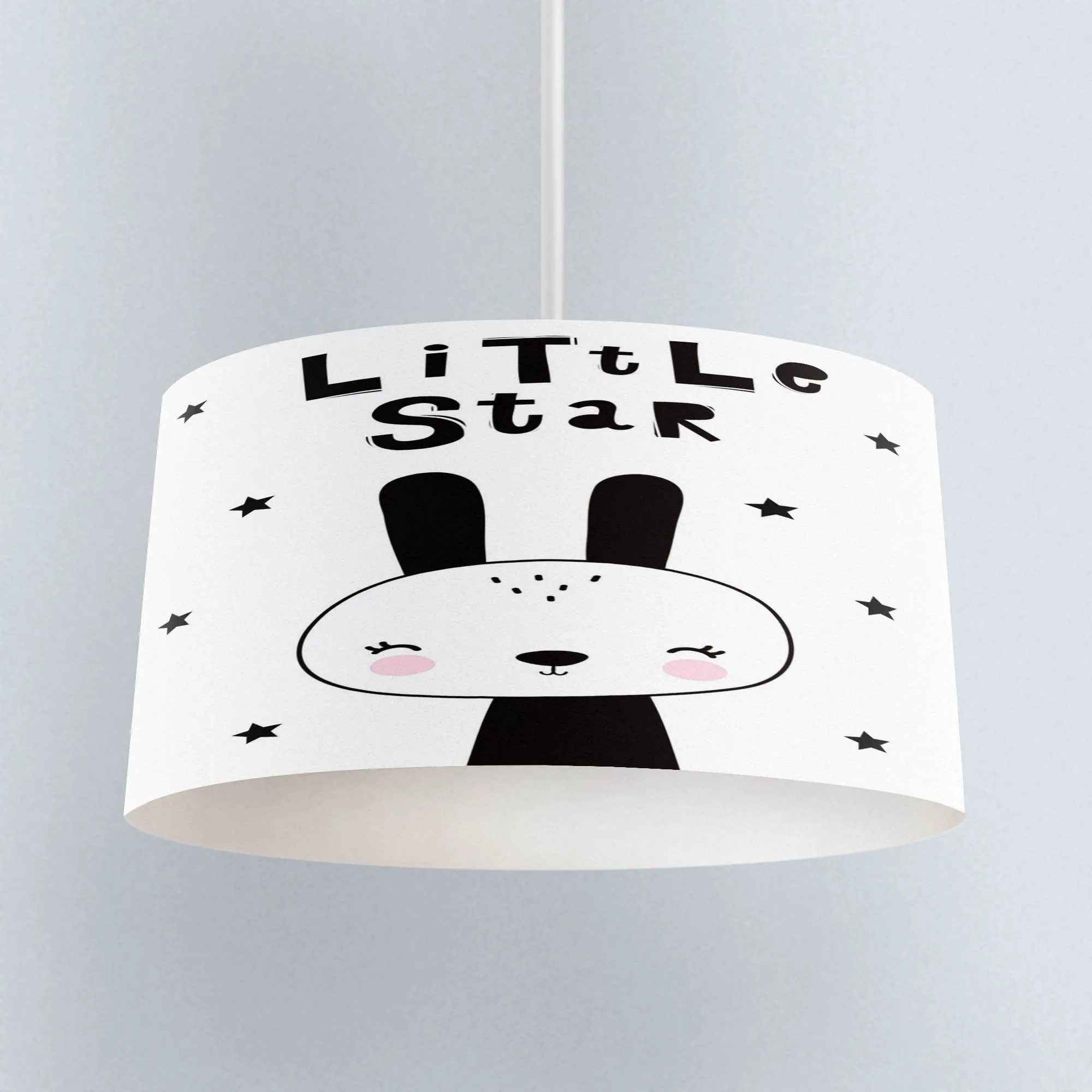 

Else Little Star Cute Rabbit Scandinavian Print Fabric Kids Chandelier Lamp Drum Lampshade Floor Ceiling Pendant Light Shade