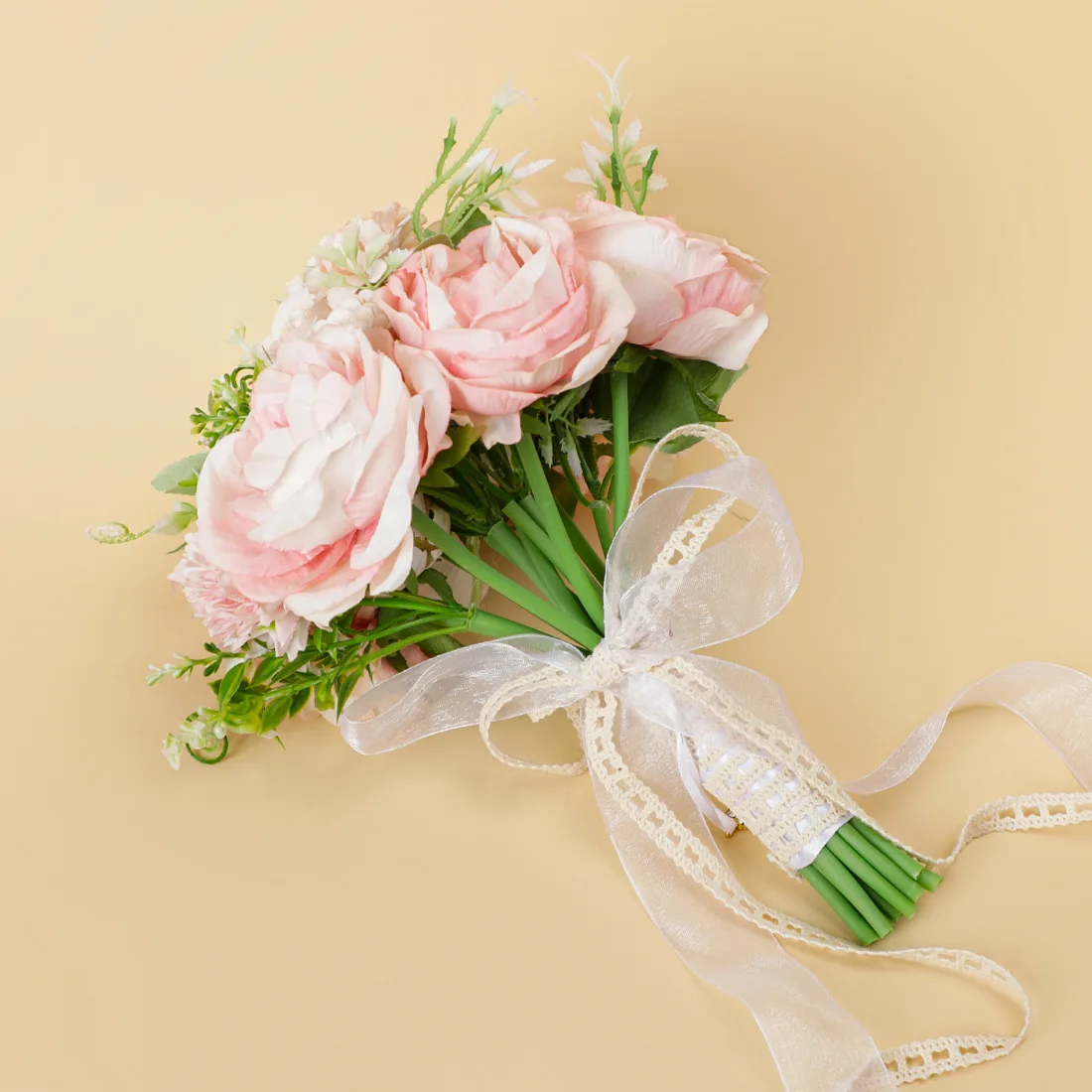 Fleurs de pivoine artificielles en soie, Bouquet de mariée blanc violet, décoration de Table de salle de fête à domicile, fausse fleur rose