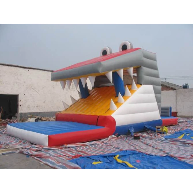 2025 New Shark Game Popular Inflatable Land Slide Inflatable Double Climbing Slides