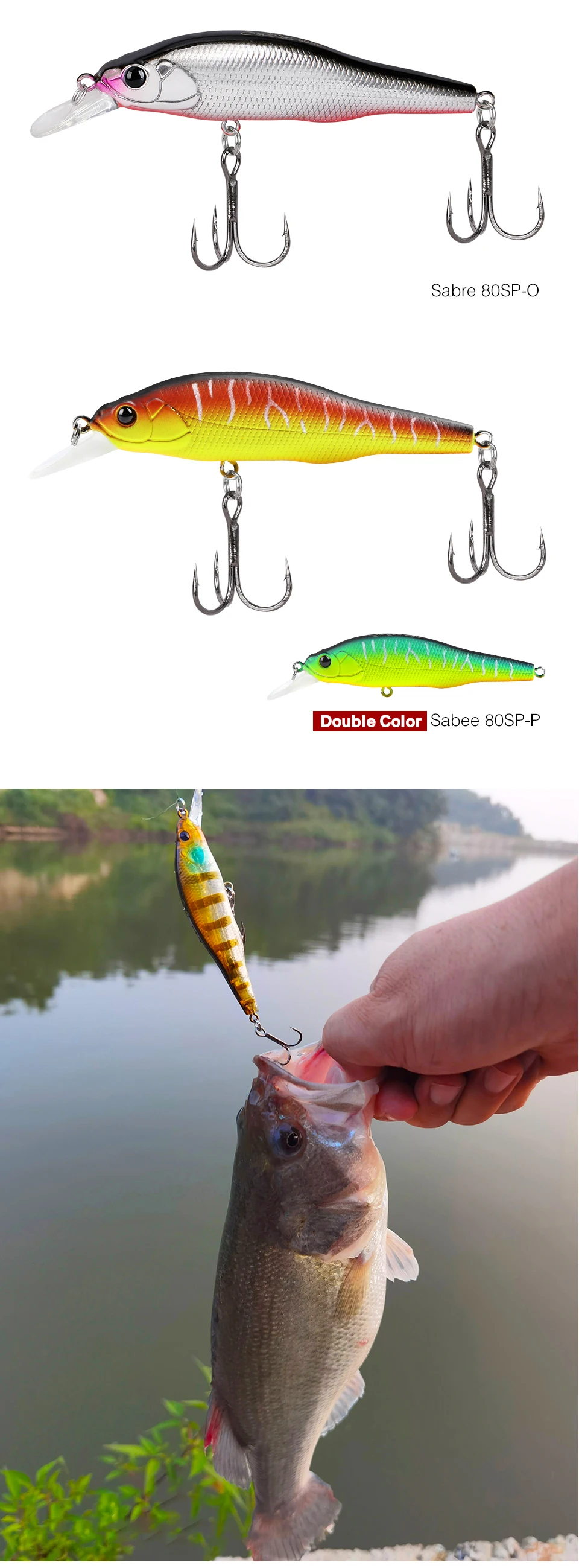 TSURINOYA 3,15 Zoll 80SP Suspend Minnow Sabre 80 mm 10,3 g künstlicher Bass Pike Hard Baits Shiner Shad Angelköder Jerkbait – Detail 17