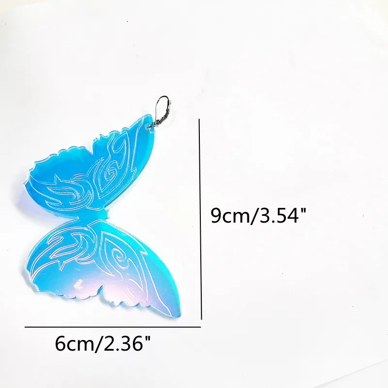 New Iridescence Large Butterfly Hyperbole Drop Earrings for Women Acrylic Trendy Jewelry Fashion Accessories