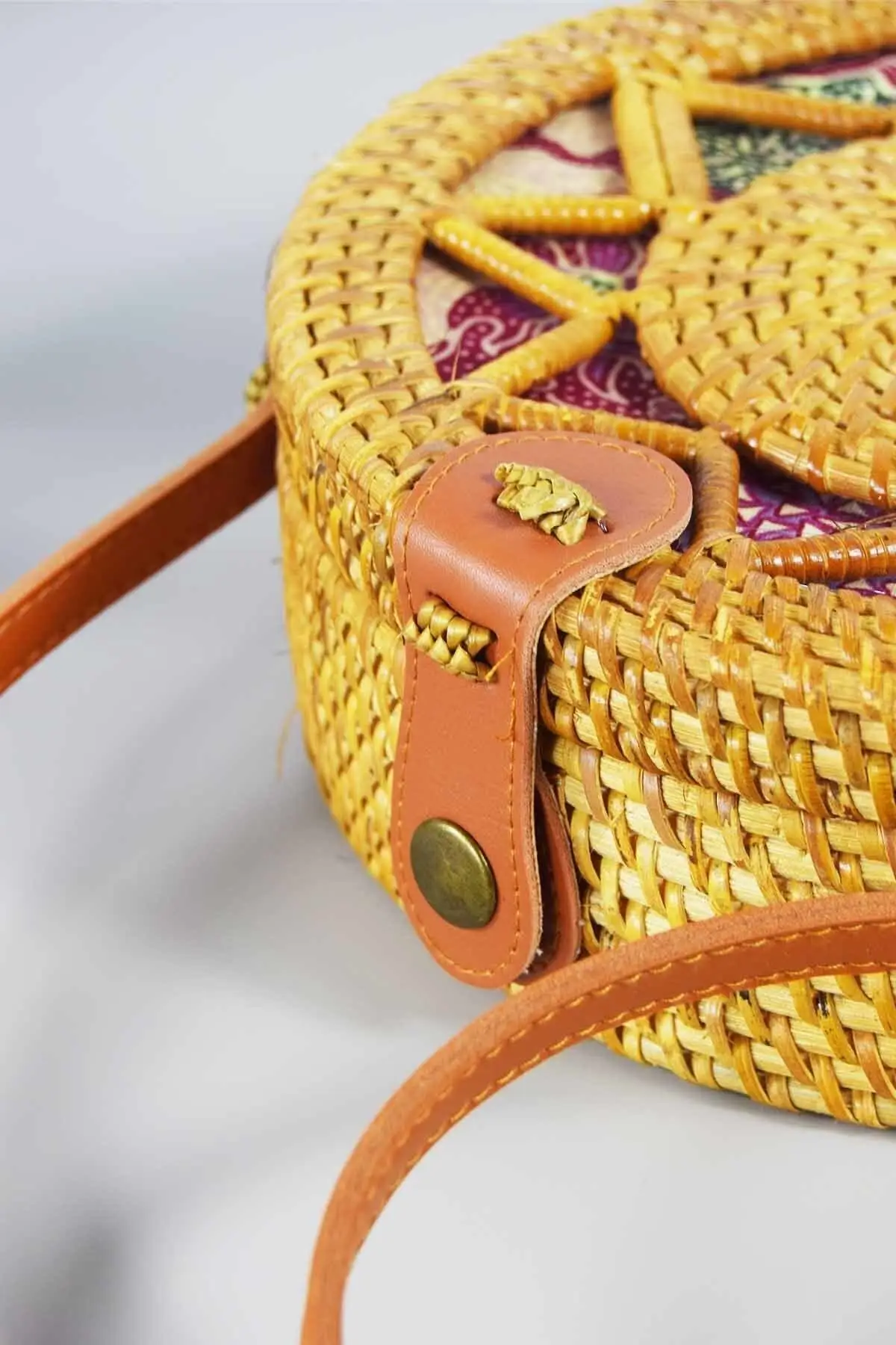 Morocco Style Straw Bag Round Patterned Belt Shoulder Bag Brown Helen Straw  Multi Style Natural Rattan Straw 2022 Women's Bag