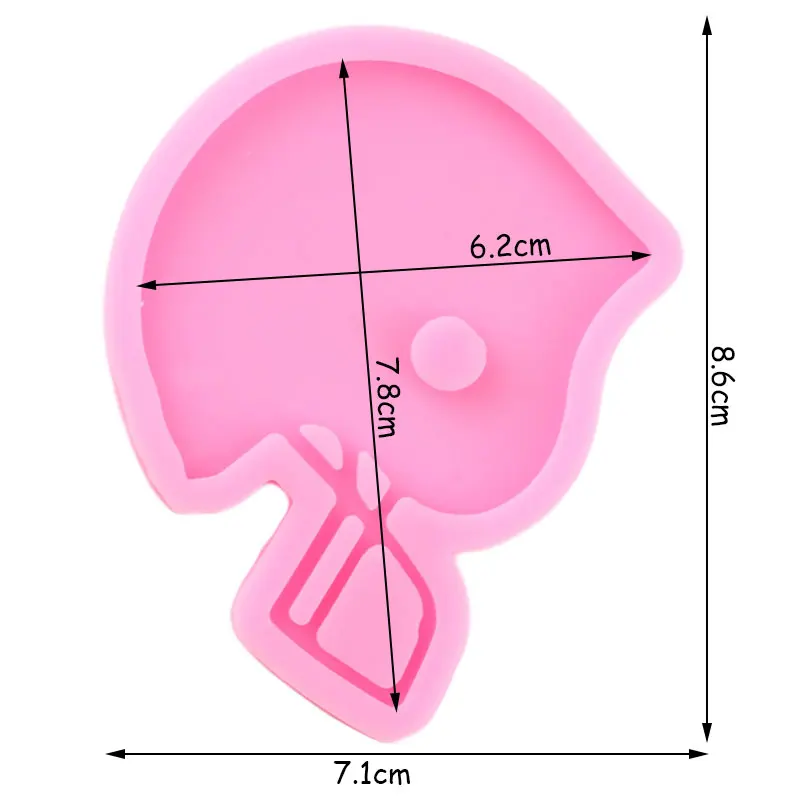 Shiny Football Helmet Silicone Mold Jewelry Making Epoxy Resin Mold Polymer Clay Pendant Moulds DIY Craft Keychain Mould