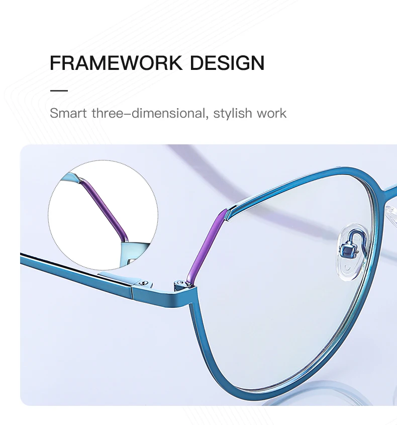 2022 neue Heiße Frauen Optische Brillen Rahmen Vollrand Mode Weibliche Brillen Rezept Brillen Gläser Stilvolle Alloy Rahmen – Detail 3