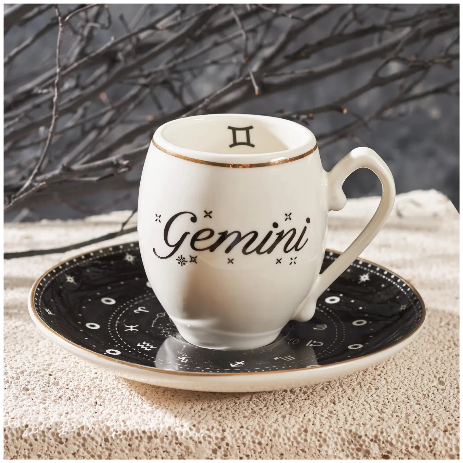 Turkish Coffee Cup And Saucer Set Aries Taurus Gemini Cancer Leo Virgo Zodiac Signs Stylish Design Kitchen Appliances Home