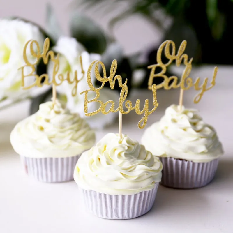 

Customised Oh Baby Cupcake Topper /birthday cup cake topper/Personalised table decorations/Birthday party Baby Shower Party