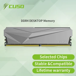 CUSO DDR4 RAM Настольная память 8 ГБ 2666 МГц 3000 МГц 3200 МГц 3600 МГц Новая Dimm Rams Золотая память с радиатором