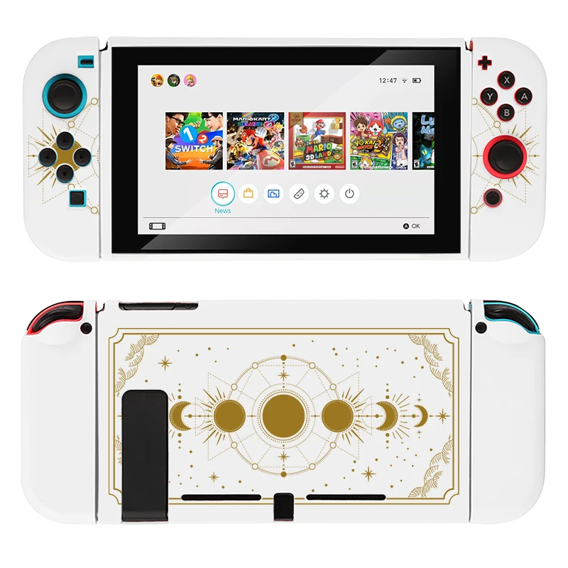 Aesthestic Schwarz Mond Phase Funda Nintendo Schalter Abdeckung Fall Dockable Schutzhülle Tarot TPU Shell Für Schalter Controller Joy-Con