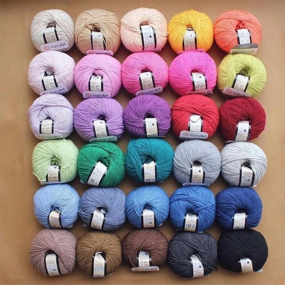 10 Pcs 50gr/Ball YarnArt Jeans Top Quality Cotton Knitting Yarn Amigurumi Scarf Sweater Cardigan Blouse Knitting Yarn