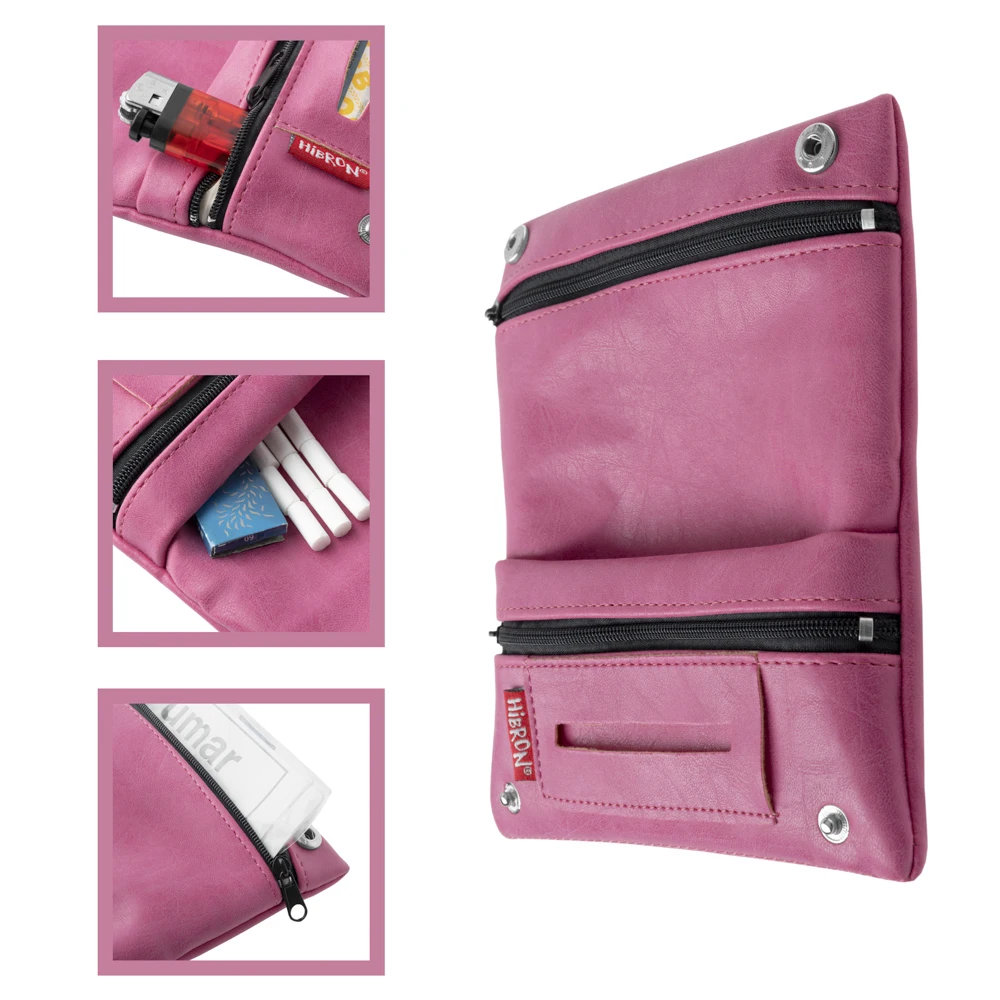 HIBRON, Bolsa portátil de cuero para cigarrillos, Bolsa para tabaco, Bolsas de almacenamiento, Accesorios para fumar, 58105