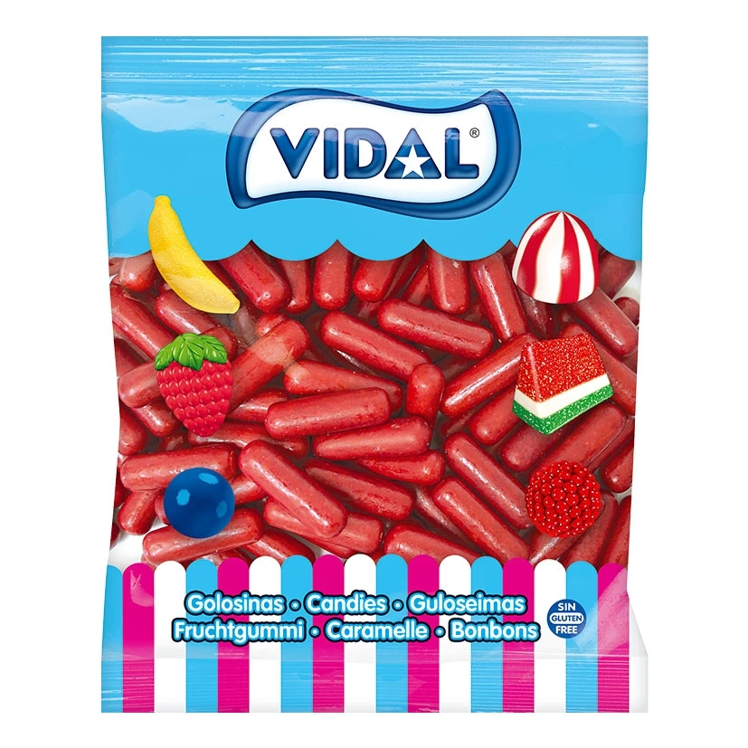 Saco de batom glassy candy 1,6kg-goma de batom engraçado e que realmente pinta seus lábios e língua quando você come-delicioso morango e goma sabor tutti