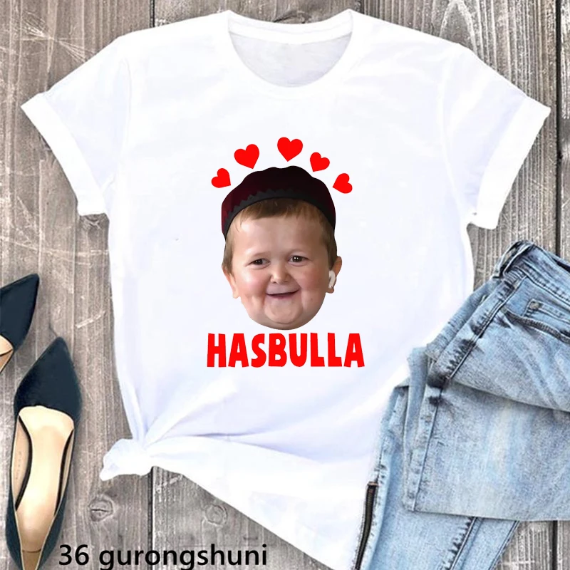 

Hasbulla Fighting Meme Graphic Print Tshirt Women Clothes 2024 Funny Love T Shirt Female Harajuku Shirt Summer Short Sleeve Tops