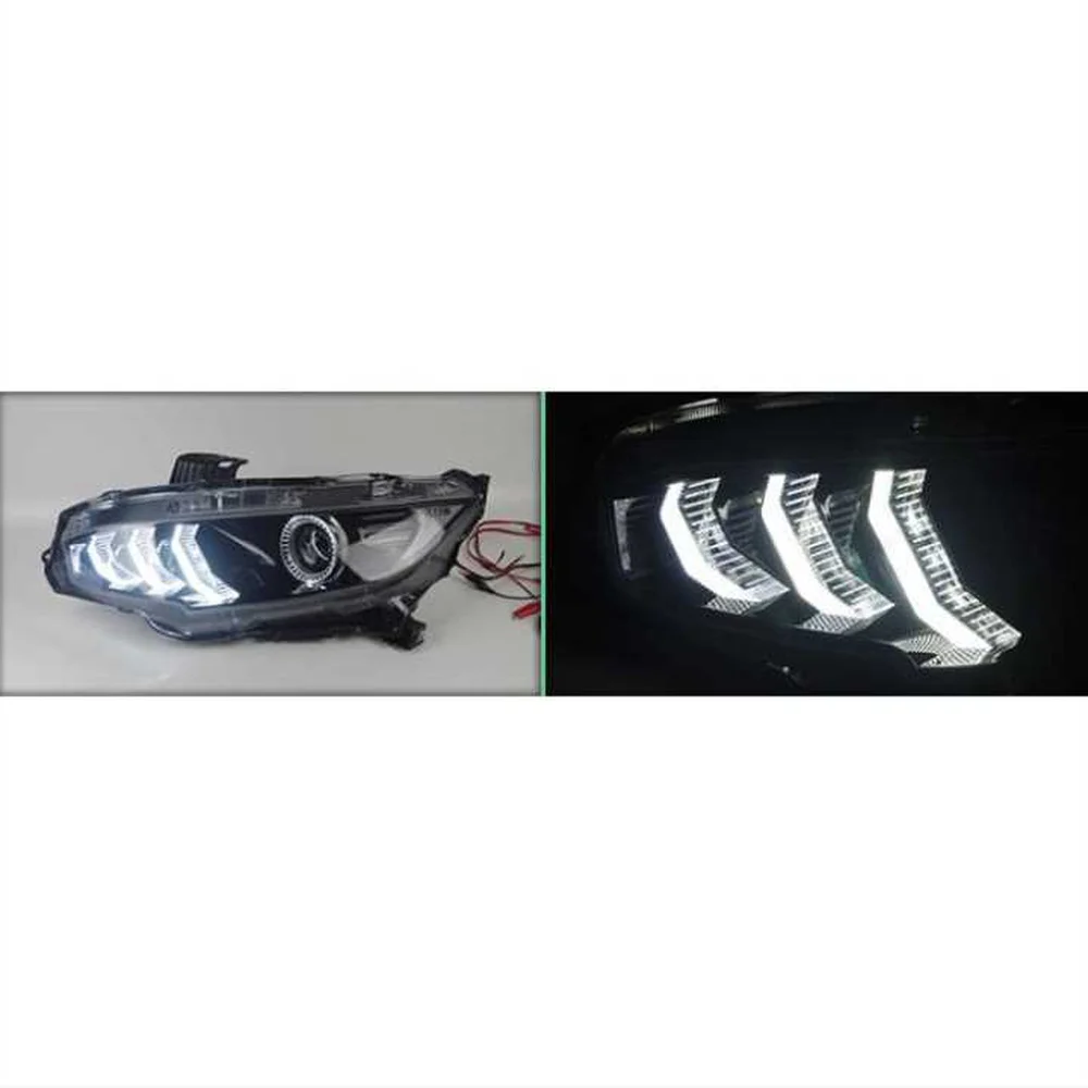 For Honda Civic 10th gen 2016-2021 Animation Design LED Headlight Car Light Assembly DRL Daytime Running Lights Head Lamp