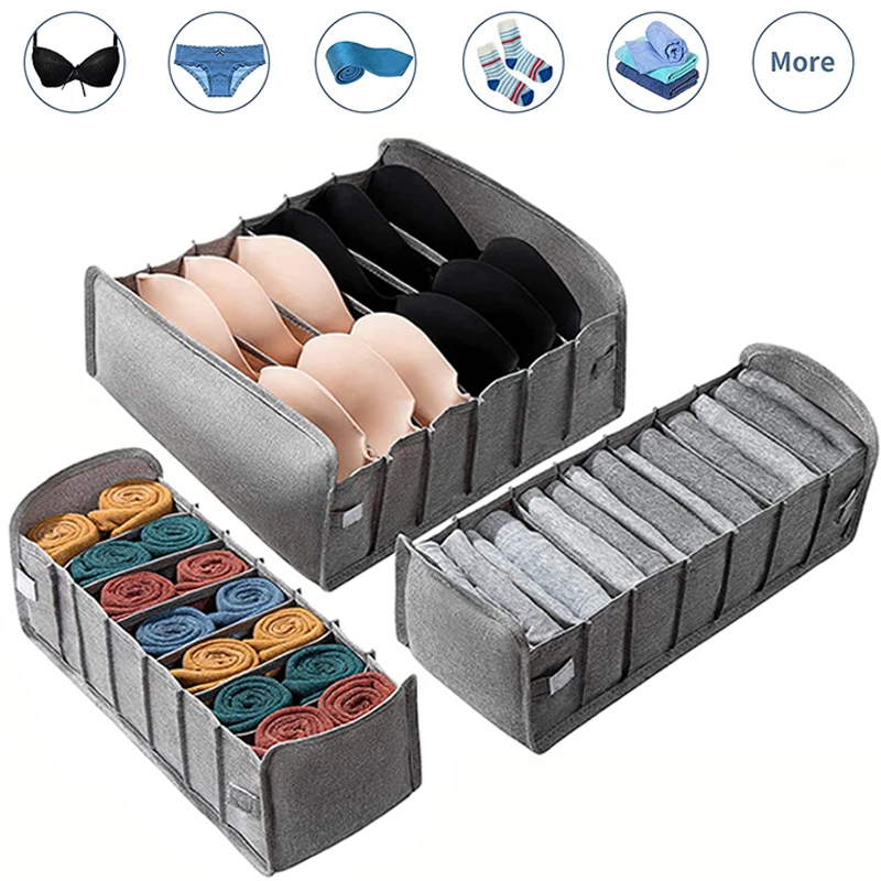 Underwear Storage Box Folding Socks Bras Separated Box Draw Wardrobe Closet Underpants Clothes Underwear Organizer Storage Box