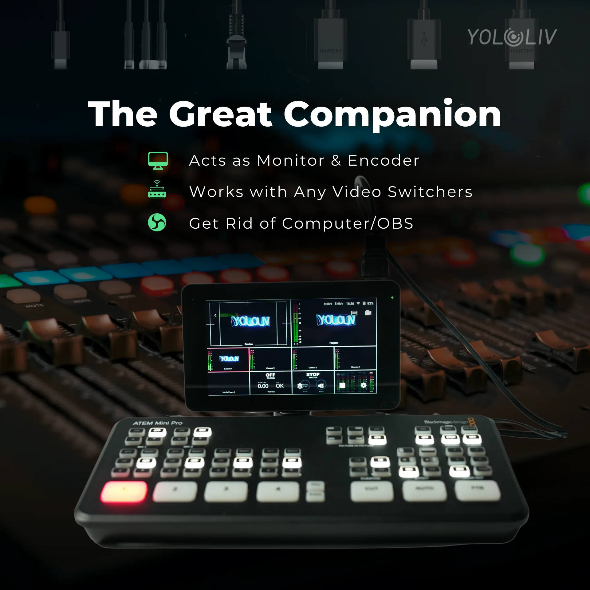 YoloLiv YoloBox Mini Ultra-Portable All-in-One Smart Live Streaming Encoder & Monitor