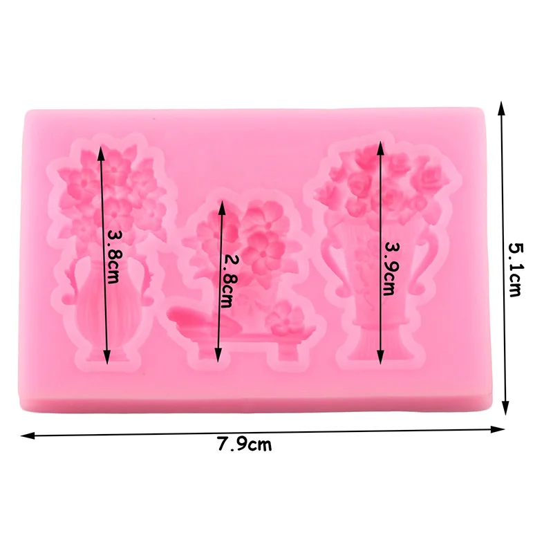 Cake Mold Flower Pot Fondant Silicone Molds DIY Sugarcraft Cake Decorating Tools Chocolate Gumpaste Moulds Cookie Baking Mould