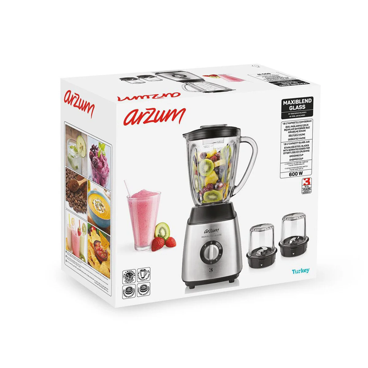 Atherum con maxibpresta in vetro liqudiser in acciaio inossidabile miscelatore per frullatore commerciale resistente spremiagrumi frutta robot da cucina frullati di ghiaccio