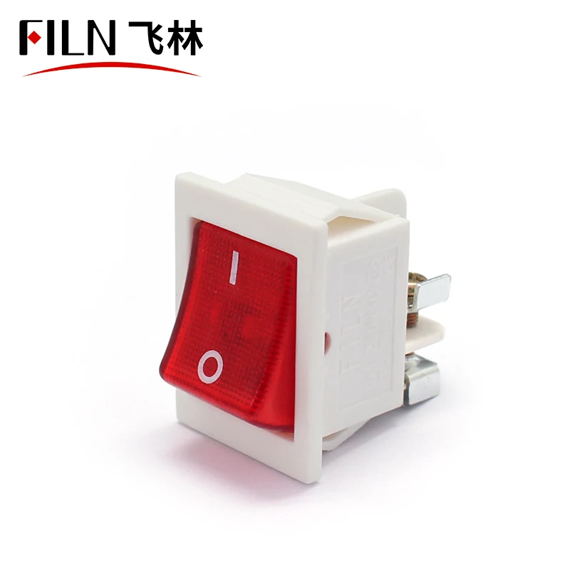 Filn 22X28 Mm Wit Lichaam Op Off 16A/250V 4 Schroef Pin Dpst T85 Auto Boot marine Toggle Rocker Switch Met Led 220V