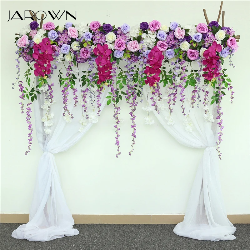 

JAROWN Wedding Flowers Arch Swag Flower Row Party Backdrop Decor Artificial Orchid Hanging Vine Decoration Flower Arrangement