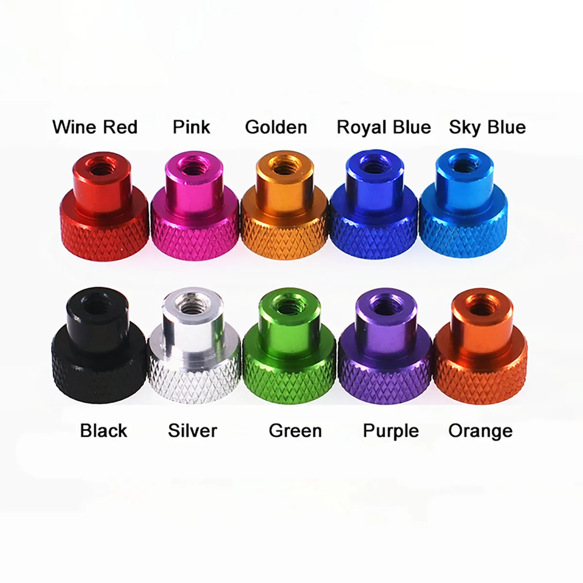 2Pcs M3 M4 M5 M6 M8 M10 Blind Hole Hand Tighten Nuts Anodized Aluminum Knurled High Step Thumb Nut For RC Models