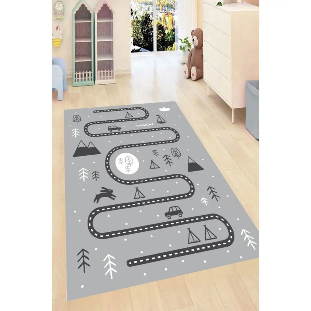 Fun Mountain Road Patterned Kid Room Game Carpet Rug Tateme Tatami  Mat Decoration Bedroom Decor  Quarto Kilim