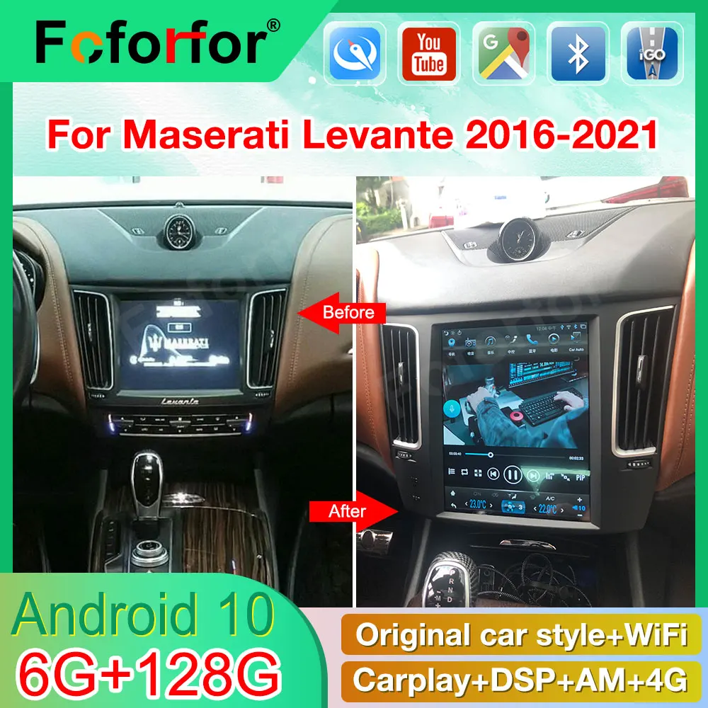 12.1  Android 9 For Maserati Levante 2014-2020 Car Multimedia Radio Player Touch Screen Stereo GPS Navigation System DSP Carplay