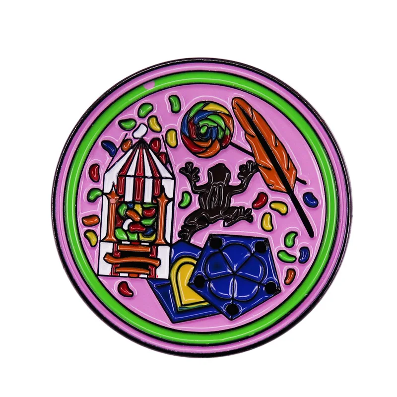 Broche de ranas de Chocolate miel y Bertie Bott's Every Flavor Beans, Pin de esmalte grande