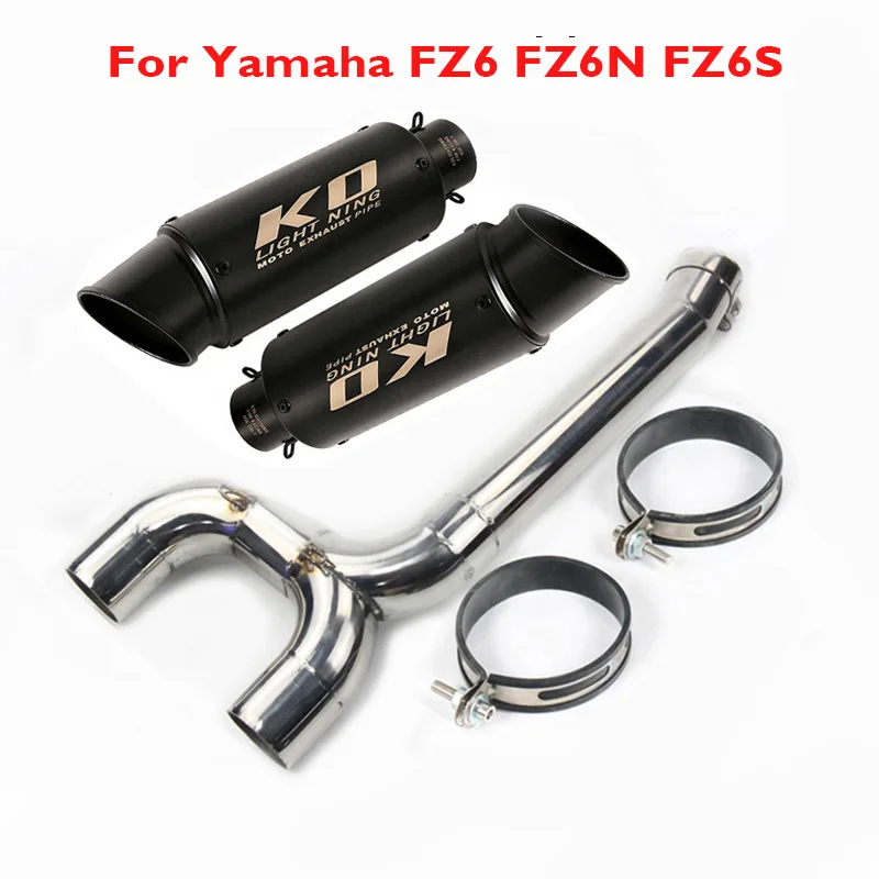Slip on FZ6 FZ6N FZ6S Motorcycle Exhaust System Muffler Pipe Tips Connection Link Pipe for Yamaha FZ6 FZ6S FZ6N 2004-2011