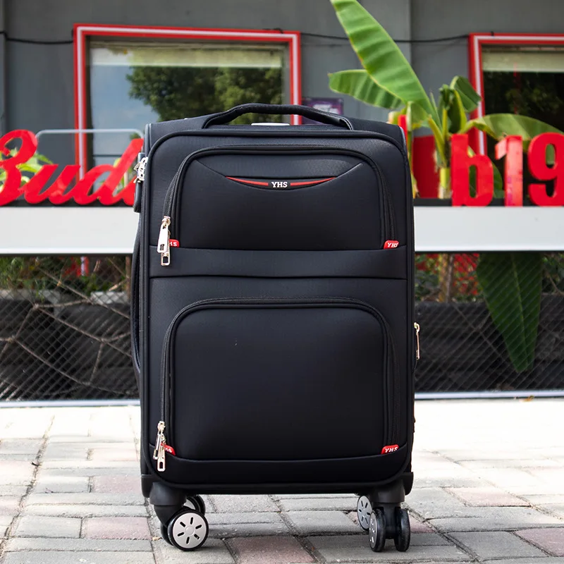 20 "22" 24 "26" 28 "mala de viagem tecido macio luxo com rodízio oxford pano trole rolando bagagem saco valise frete grátis