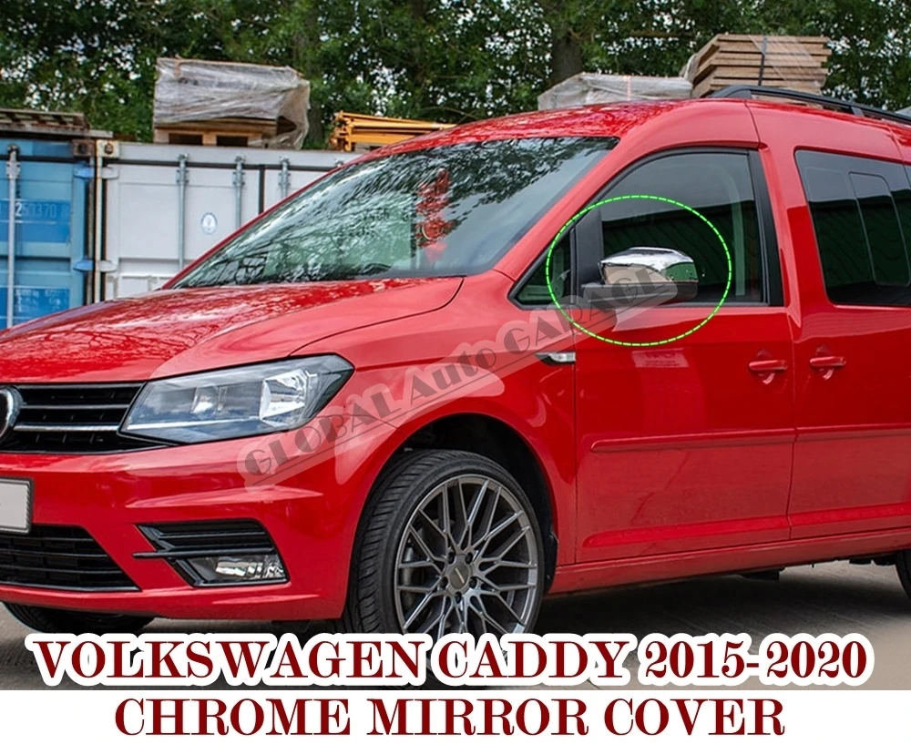 For Volkswagen Caddy 2015 2016 2017 2018 2019 2021 Chrome Mirror Cover Cap 2 Pieces Wing Car Auto Ornament Stainless Steel Sport